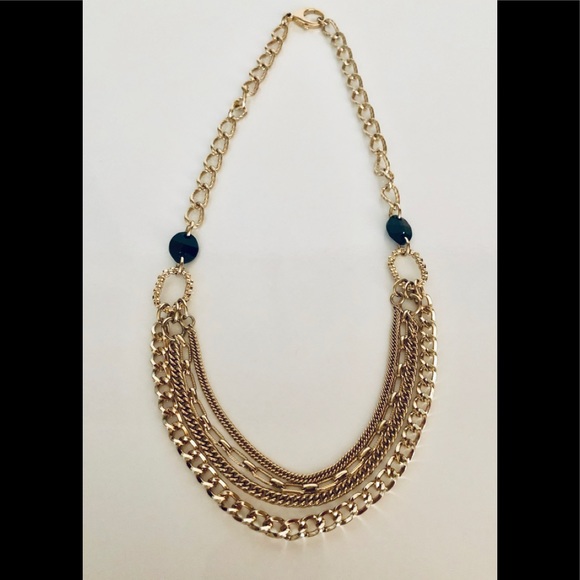 Jewelry - Beautiful Gold Tone Necklace with black detail.